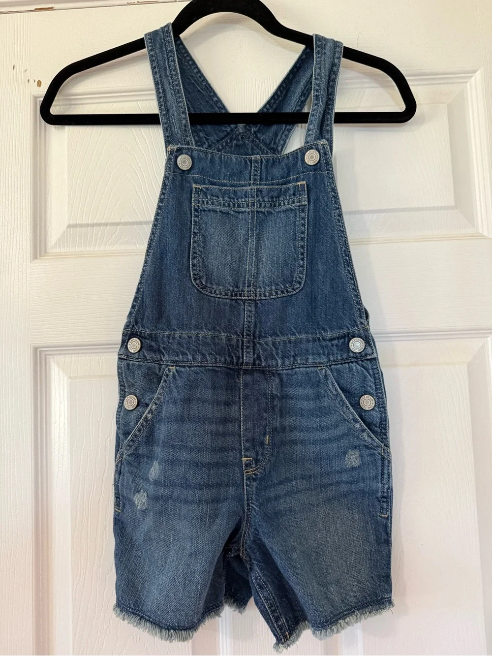 Girl’s GAP Denim Short Overalls - Blue-Medium